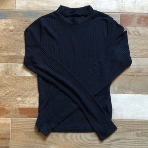 Navy blue hollister crop top turtle neck